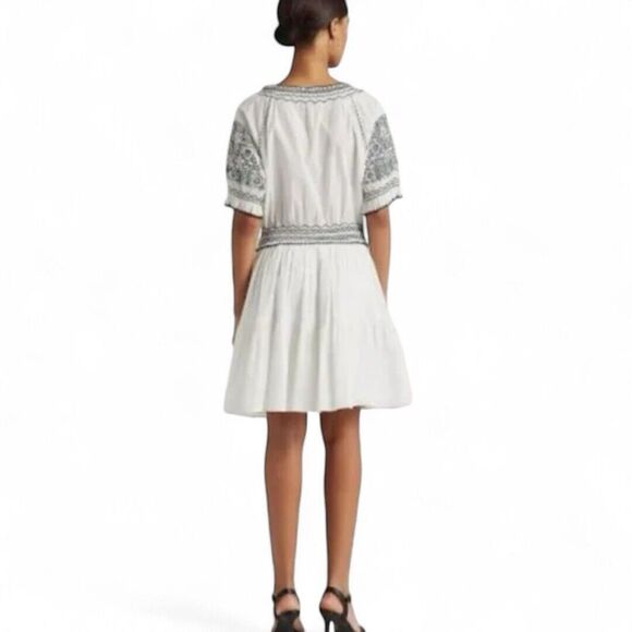 Lauren Ralph Lauren Women's Embroidered CottageCore Cotton Voile Dress Sz 12 - Picture 2 of 13
